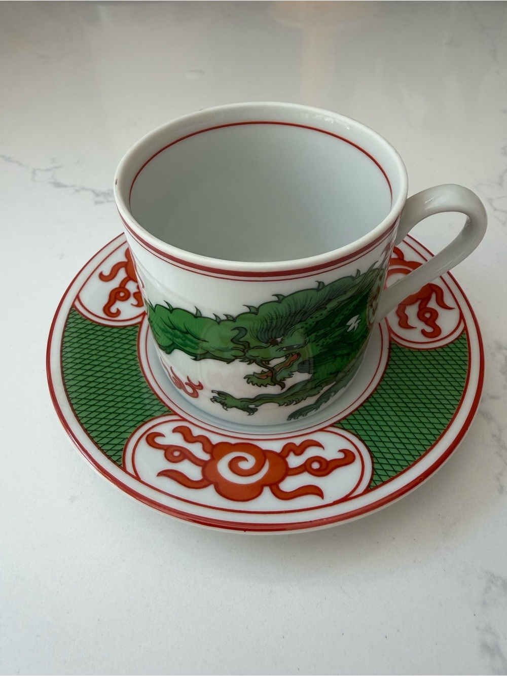 Fitz and Floyd White Porcelain Plate with Black Marking